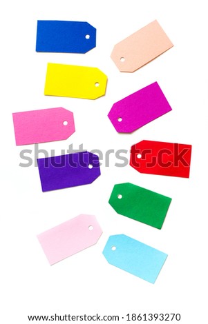 The set of various paper tags for shop promotion