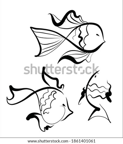 vector Set background with the image of fish for logo design