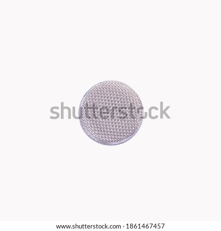 detail from speaker microphone isolate on white background