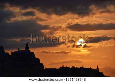 a wonderful sunset in paris
