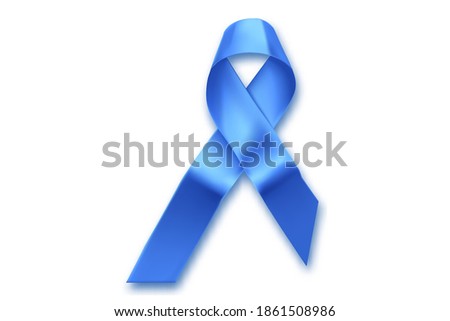 Prostate awareness. Awareness of men health in November with blue prostate cancer ribbon on white background. Healthcare, International men, Father day.