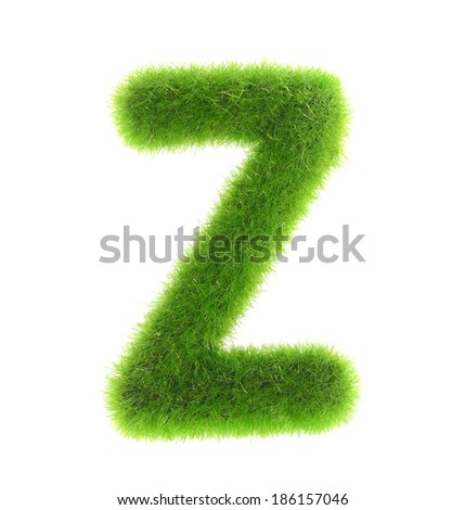 grass letter z isolated on white background