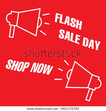 Flash Sale Day banner with horn