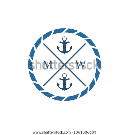 nautical anchors in seal stamp design sea ocean navigation travel underwater water and marine theme Vector illustration