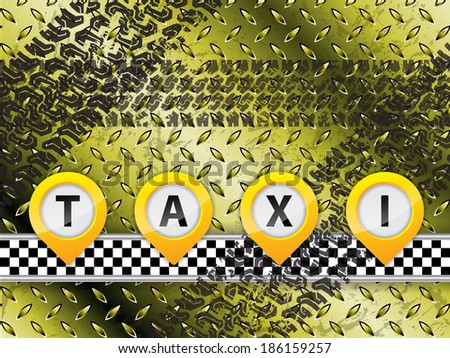 Abstract taxi background design with tire tracks and grunge effect