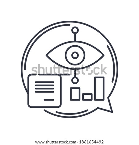 Data visualisation icon, linear isolated illustration, thin line vector, web design sign, outline concept symbol with editable stroke on white background. Royalty-Free Stock Photo #1861654492