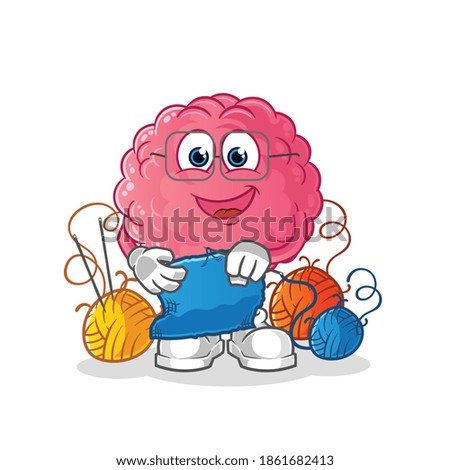 brain tailor mascot. cartoon vector