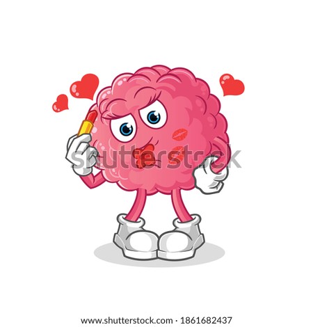 brain make up mascot. cartoon vector