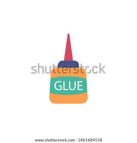 glue icon vector flat design. colored tool icon, isolated on white background