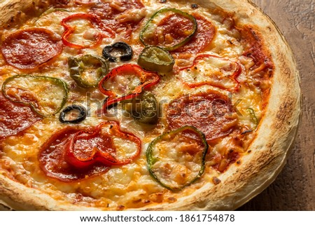 Italian delicious food mixture pizza