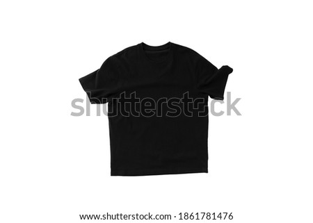 Black t-shirt isolated on white background. Street wear. Over size