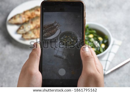 take pictures when preparing and serving food on a plate, aka plating.
