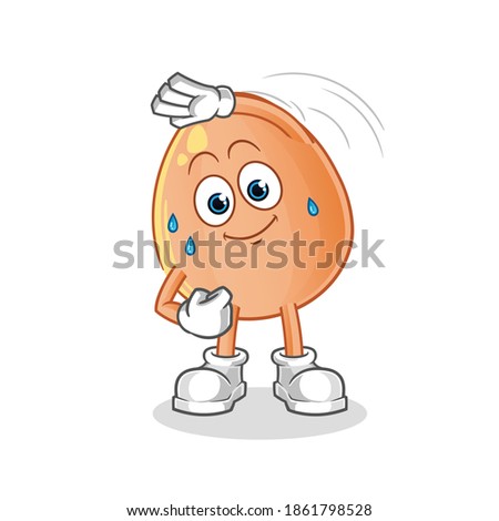  egg stretching character. cartoon mascot vector