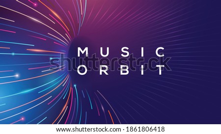 Electronic Musical Orbit lines moving in particular direction glowing and moving vibrant musical lines Vector Design Royalty-Free Stock Photo #1861806418
