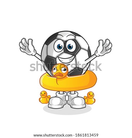 ball with duck buoy cartoon. cartoon mascot vector