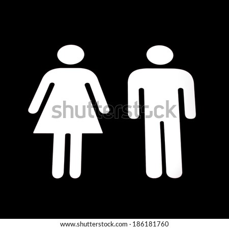 Black and White Unisex Toilet Sign