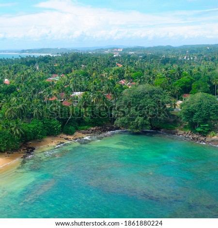 Sea aerial view,Top view,amazing nature background.The color of the water and beautifully bright. Azure beach.