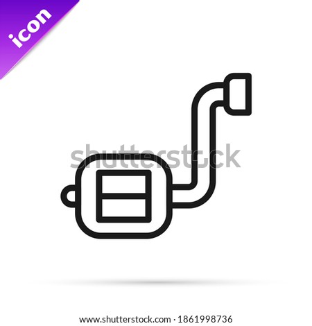 Black line Bicycle pedal icon isolated on white background.  Vector