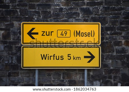 old road sign in Klotten, Germany