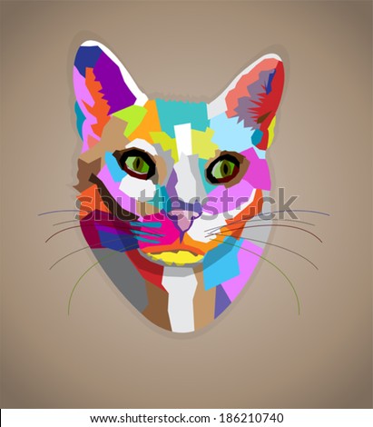 Pop art colorful cat