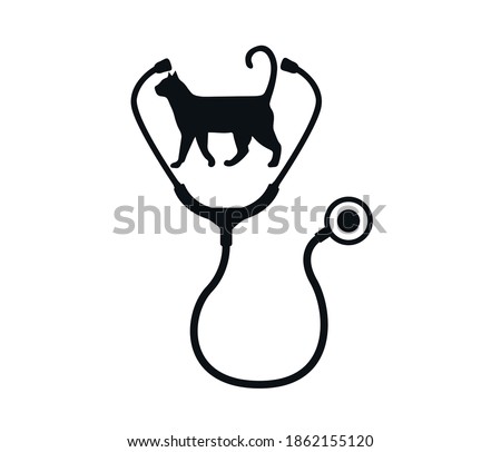 Stethoscope for animal diagnosis line icon, outline vector sign, linear style pictogram isolated on white. Veterinary symbol, logo illustration. 