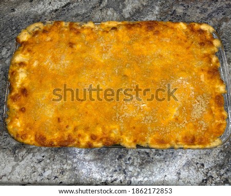 Four cheese baked macaroni dish