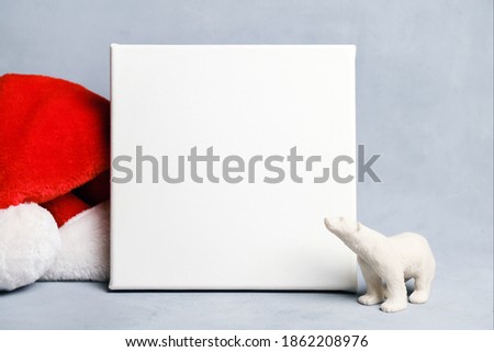 Blank canvas, mockup poster. Christmas and New Year concept.