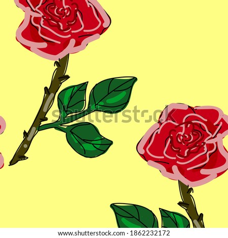 pattern with large red roses