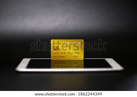 Close credit card focus for online shopping