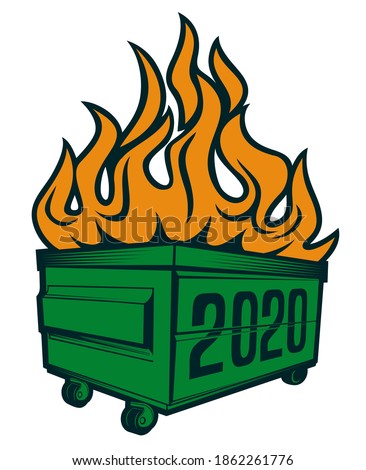 2020 dumpster fire with wheel t-shirt design template print on demand