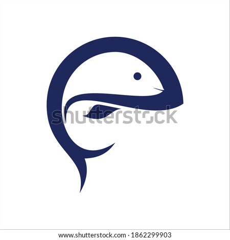 simple design vector fish logo illustration