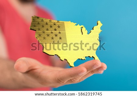 usa america map flag concept banner