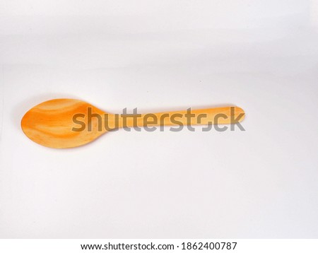 Picture of wooden cutlery, shoot on a white isolated background