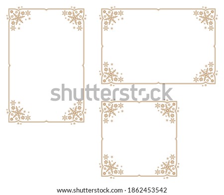 Decorative frame with snowflake theme.Decorative frame with winter theme.A frame that gave a change in size to the same design.Good frame for a4 size paper.Certificate background.
