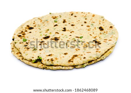 A picture of chapati isolated on white background