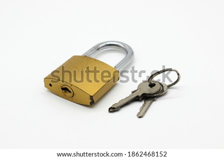 A picture of padlock isolated on white background