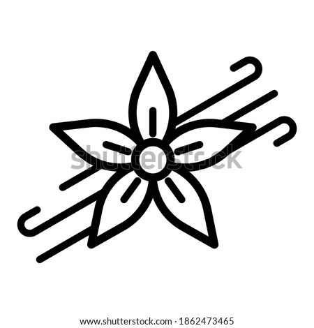 Symbol of vanilla flower editable vector line icon isolated on white background Royalty-Free Stock Photo #1862473465