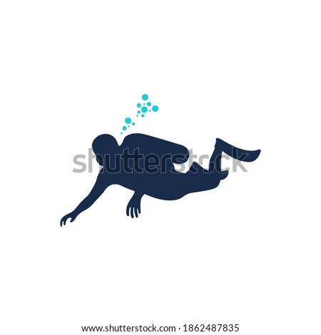 Scuba diving icon logo design