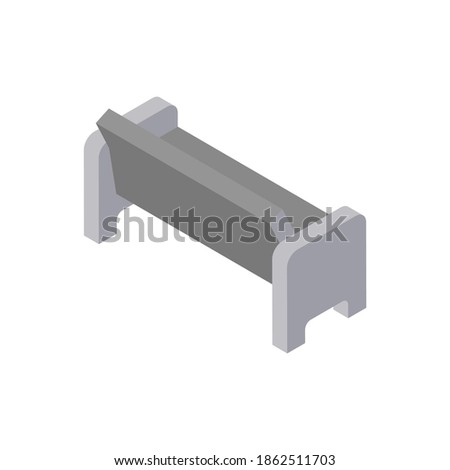 Landscape design isometric with bench vector illustration