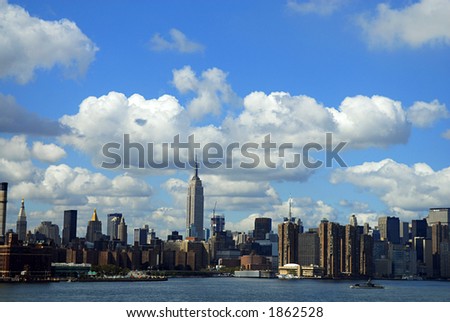 clouds over nyc skyline