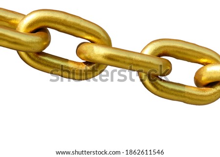 Golden chain, cooperation concept Team work and safety. Make clipping path.