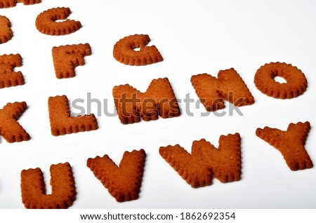 Gingerbread christmas alphabet isolated on the white background
