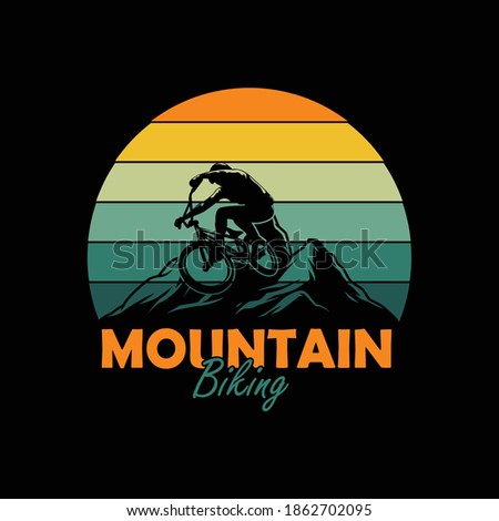 Mountain Biking Vintage T shirt Design