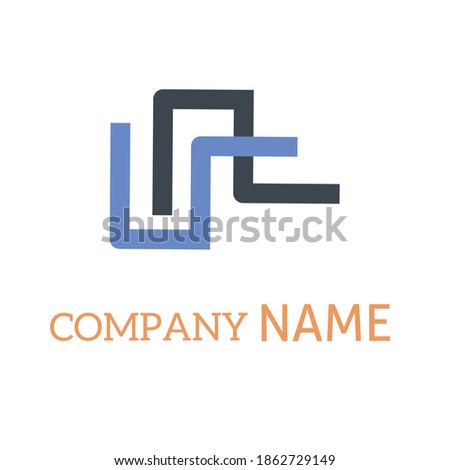 abstract logo monogram, in black and blue, modern logo design, corporate identity,