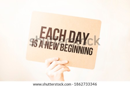 Closeup Business man hand holding show blank paper sheet mock up empty white board space for shouting text rule or protest word. Text Each day is a new beginning
