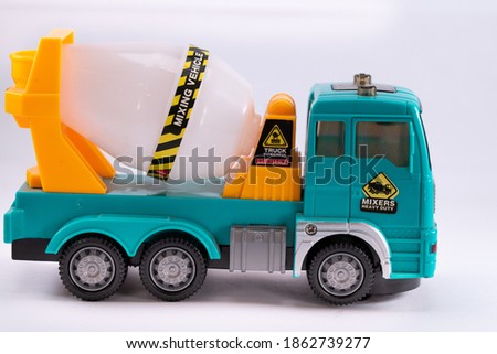 Truck, blue and yellow, children’s toy