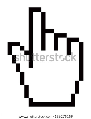 Mouse Pointer Hand For Computer Screen Isolated on White Background. Royalty-Free Stock Photo #186275159