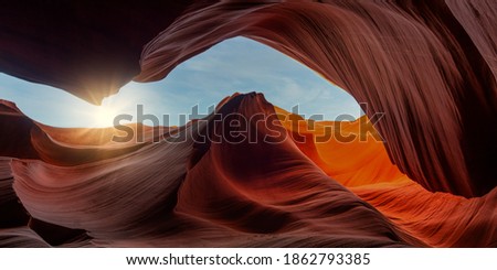 Antelope Canyon Arizona - abstract background. Travel and beauty concept. Royalty-Free Stock Photo #1862793385