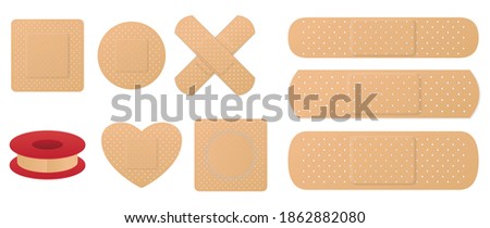 set of medical band plaster or first aid medical adhesive bandages or medical patch plasters concept. eps 10 vector
 Royalty-Free Stock Photo #1862882080