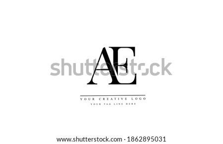AE, EA, A, and E abstract vector logo monogram template Royalty-Free Stock Photo #1862895031